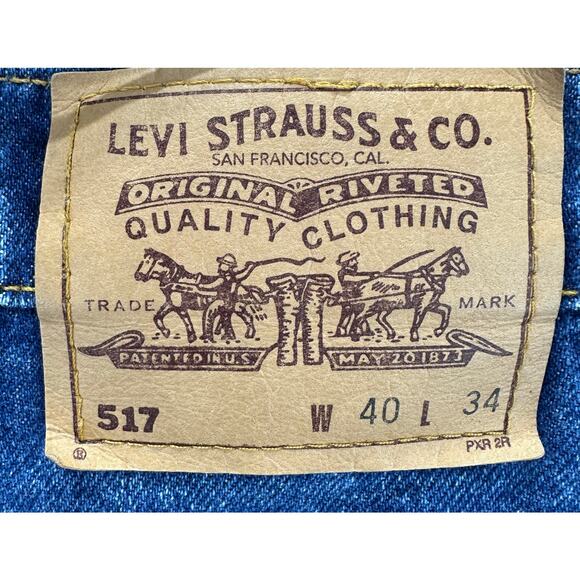 Vintage 90s Levi's 517 Bootcut Orange Tab Jeans Men’s Big & Tall Size 40 - Picture 4 of 6